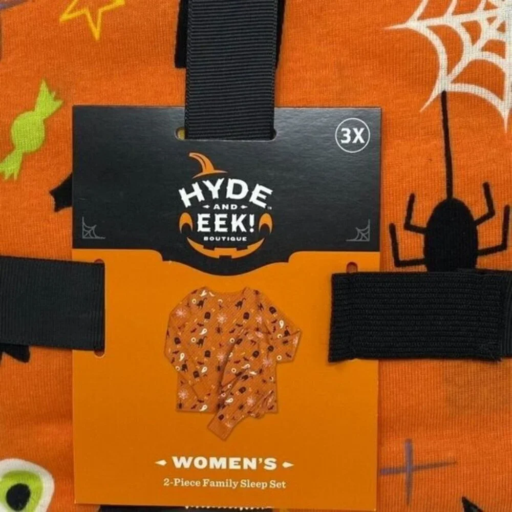 Target Hyde & EEK! Boutique™ Women's Plus Size 3X Halloween Pajama Set Orange - Picture 2 of 4